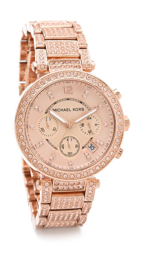 michael kors parker chronograph rose gold